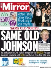 Daily Mirror () Newspaper Front Page for 12 January 2023