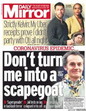 Daily Mirror () Newspaper Front Page for 12 February 2020