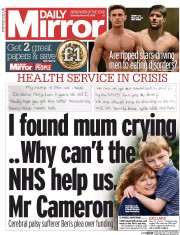 Daily Mirror () Newspaper Front Page for 12 March 2016