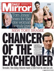 Daily Mirror () Newspaper Front Page for 12 April 2016