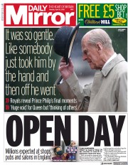 Daily Mirror () Newspaper Front Page for 12 April 2021