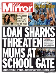 Daily Mirror () Newspaper Front Page for 12 May 2014