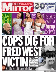 Daily Mirror () Newspaper Front Page for 12 May 2021