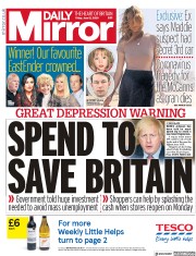 Daily Mirror () Newspaper Front Page for 12 June 2020
