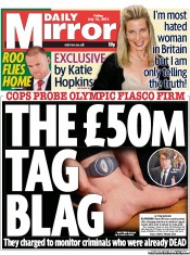 Daily Mirror () Newspaper Front Page for 12 July 2013