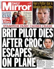 Daily Mirror () Newspaper Front Page for 12 July 2014