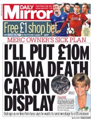 Daily Mirror () Newspaper Front Page for 12 August 2017