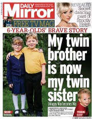 Daily Mirror () Newspaper Front Page for 12 September 2015