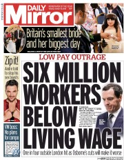 Daily Mirror () Newspaper Front Page for 13 October 2015