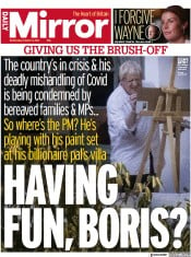 Daily Mirror () Newspaper Front Page for 13 October 2021