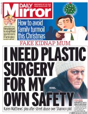 Daily Mirror () Newspaper Front Page for 13 December 2016