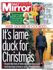 Daily Mirror () Newspaper Front Page for 13 December 2018