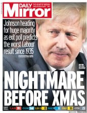 Daily Mirror () Newspaper Front Page for 13 December 2019