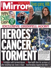 Daily Mirror () Newspaper Front Page for 13 January 2023
