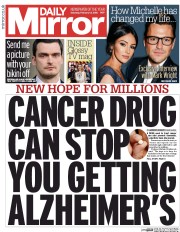 Daily Mirror () Newspaper Front Page for 13 February 2016
