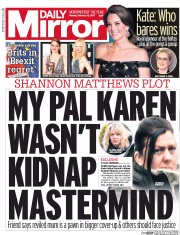 Daily Mirror () Newspaper Front Page for 13 February 2017
