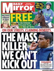 Daily Mirror () Newspaper Front Page for 13 March 2013