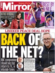 Daily Mirror () Newspaper Front Page for 13 March 2023