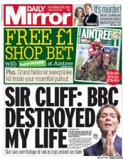 Daily Mirror () Newspaper Front Page for 13 April 2018