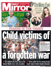 Daily Mirror () Newspaper Front Page for 13 May 2019
