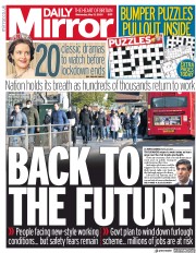Daily Mirror () Newspaper Front Page for 13 May 2020