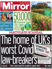 Daily Mirror () Newspaper Front Page for 13 May 2022