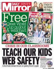 Daily Mirror () Newspaper Front Page for 13 June 2018