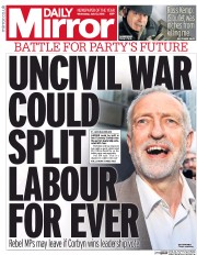 Daily Mirror () Newspaper Front Page for 13 July 2016