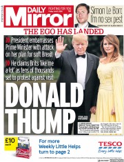 Daily Mirror () Newspaper Front Page for 13 July 2018