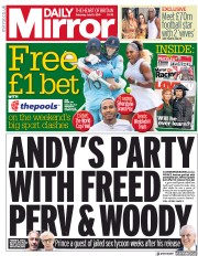 Daily Mirror () Newspaper Front Page for 13 July 2019