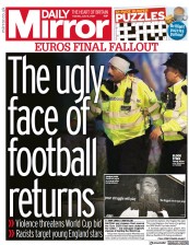 Daily Mirror () Newspaper Front Page for 13 July 2021