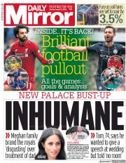 Daily Mirror () Newspaper Front Page for 13 August 2018