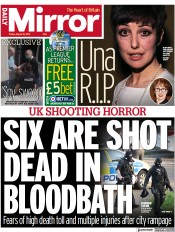 Daily Mirror () Newspaper Front Page for 13 August 2021