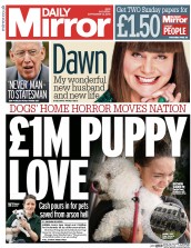 Daily Mirror () Newspaper Front Page for 13 September 2014