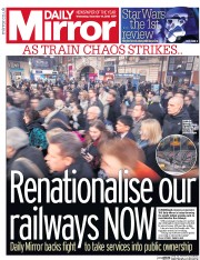 Daily Mirror () Newspaper Front Page for 14 December 2016