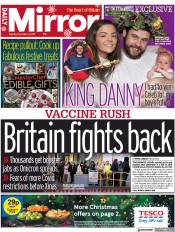 Daily Mirror () Newspaper Front Page for 14 December 2021