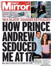 Daily Mirror () Newspaper Front Page for 14 January 2015