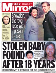 Daily Mirror () Newspaper Front Page for 14 January 2017