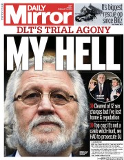 Daily Mirror () Newspaper Front Page for 14 February 2014