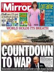 Daily Mirror () Newspaper Front Page for 14 February 2022
