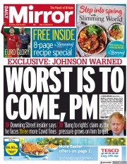 Daily Mirror () Newspaper Front Page for 14 April 2022