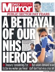 Daily Mirror () Newspaper Front Page for 14 May 2020