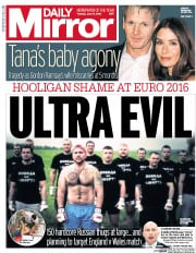 Daily Mirror () Newspaper Front Page for 14 June 2016