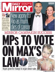Daily Mirror () Newspaper Front Page for 14 July 2017