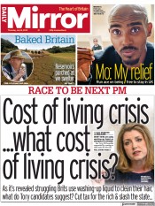 Daily Mirror () Newspaper Front Page for 14 July 2022