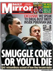 Daily Mirror () Newspaper Front Page for 14 August 2013