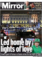 Daily Mirror () Newspaper Front Page for 14 September 2022