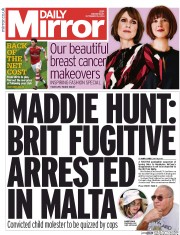 Daily Mirror () Newspaper Front Page for 15 October 2014
