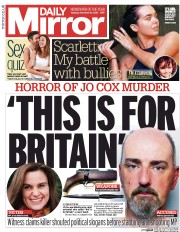Daily Mirror () Newspaper Front Page for 15 November 2016