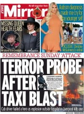 Daily Mirror () Newspaper Front Page for 15 November 2021